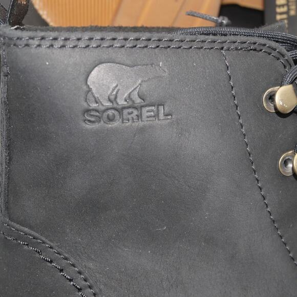 NEW Sorel Hi-Line Heel Lace Boots Women's 6.5 Waterproof Booties Black - Picture 10 of 12